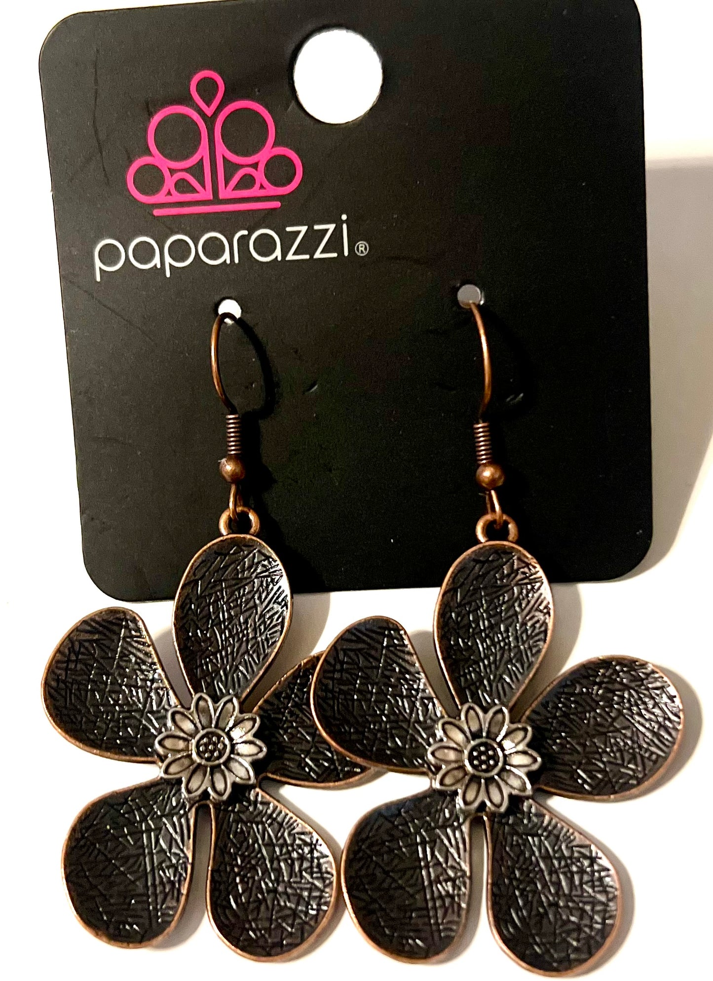 Paparazzi Bronze Flower Earrings#35