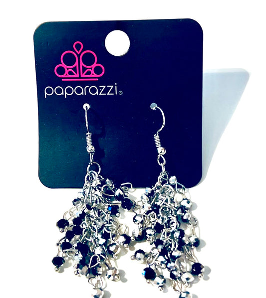 Paparazzi Black and Silver Earrings #3