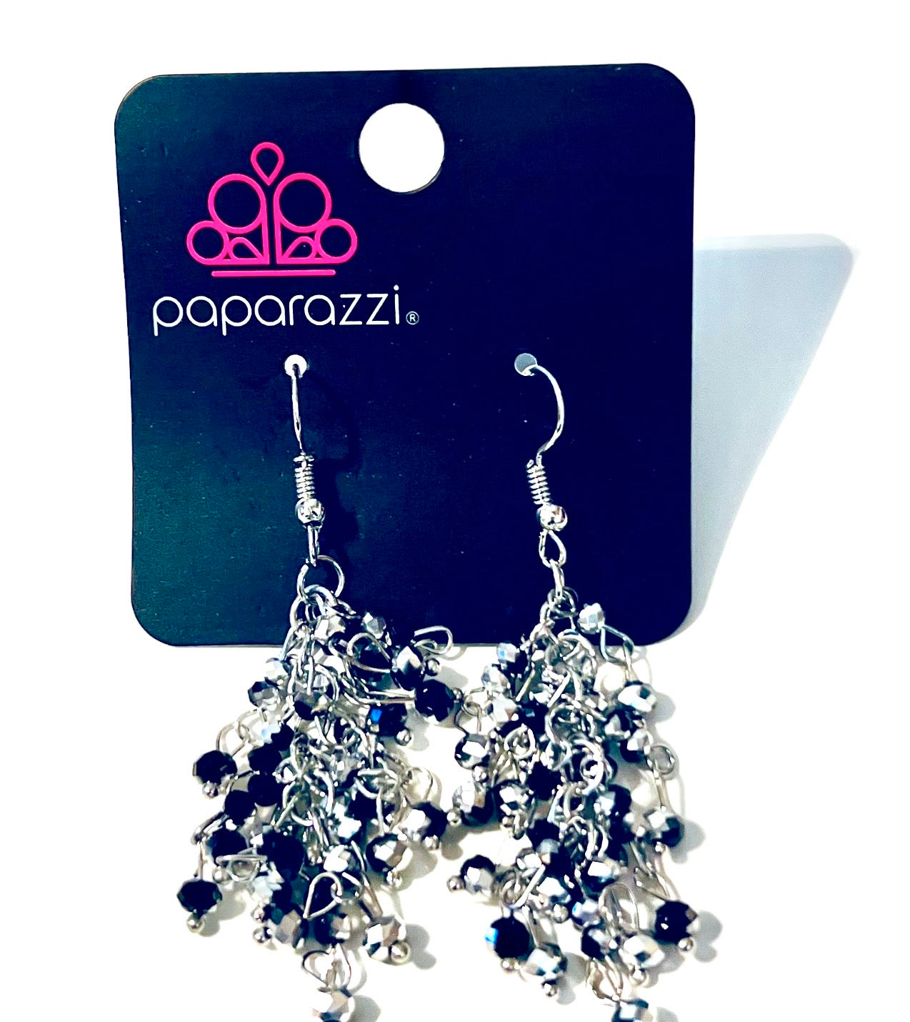 Paparazzi Black and Silver Earrings #3