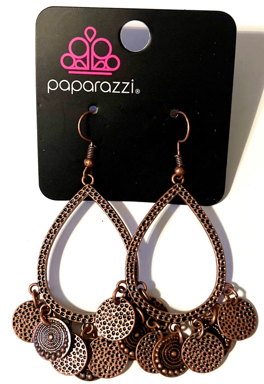 Paparazzi Bronze Earrings#25