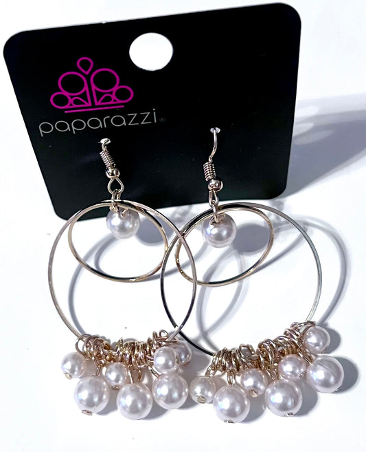 Paparazzi Gold Pearl Earrings#30
