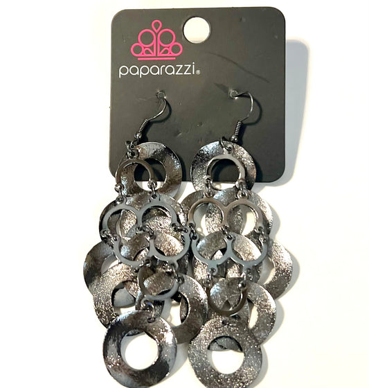 Paparazzi Gun Metal Tassel Earrings #11